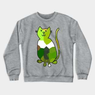 Green Crystal Cat Crewneck Sweatshirt